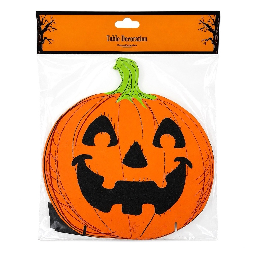 Retro Halloween Jack O Lantern Pumpkin Die Cut Table Decoration Walmart 10" NOS
